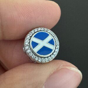 Pandora Scotland Flag S925 Silver Charm For Bracelet